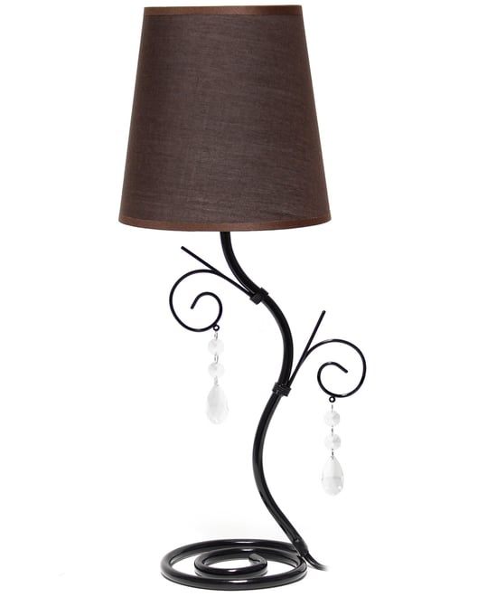 Priva 19" Contemporary Metal Winding Ivy Table Desk Lamp with Brown Fabric Shade