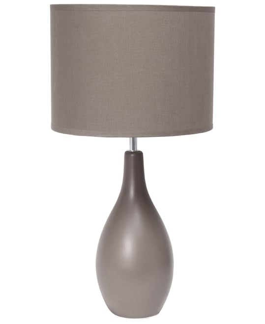 Essentix 18.11" Traditional Standard Ceramic Dewdrop Table Desk Lamp with Matching Fabric Shade