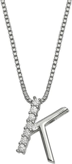 Silver Plated Cubic Zirconia Initial Pendant Necklace - A New Day