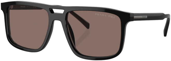 Iconic Plaque Rectangular Men's Sunglasses, Pr A22S