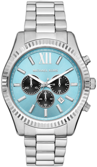 Men's Lexington Chronograph Silver-Tone Stainless Steel Watch 44mm