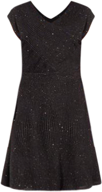 NY Collection Womens Glitter V Neck Dress