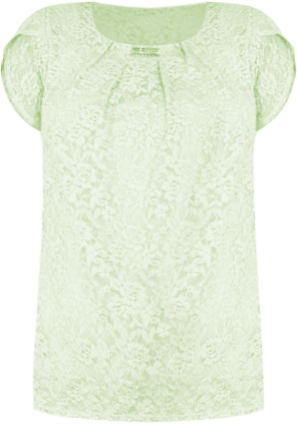 NY Collection Womens Lace Tulip Sleeve Tee