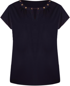 NY Collection Womens Cap Sleeve Gromment Top