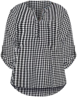 NY Collection Plus Size 3/4 Roll Tap Pullover Top