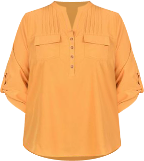 NY Collections Plus Long Tab-Sleeve Blouse With Pockets