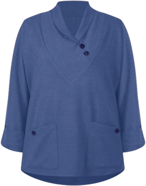 NY Collection Petite Long Sleeve Shawl Collar Top