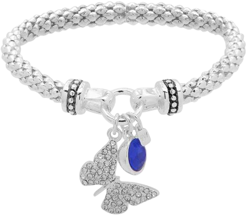 Nine West Pave Butterfly Charm Stretch Bracelet