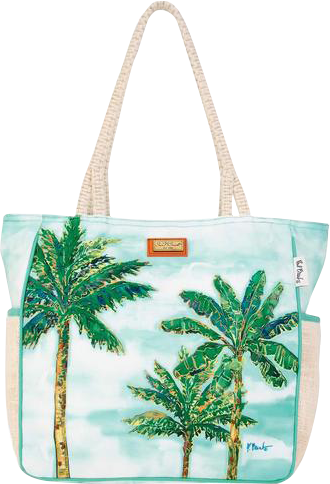 Sun N Sand Gracie Palm Tree Canvas Beach Bag Tote Bealls Florida