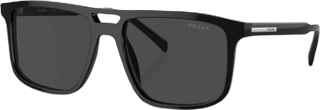 Iconic Plaque Rectangular Men's Sunglasses, Pr A22S