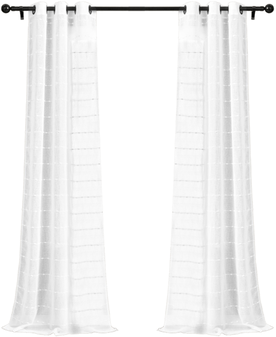 Lush Decor Farmhouse Textured Grommet Sheer Window Curtain Panels