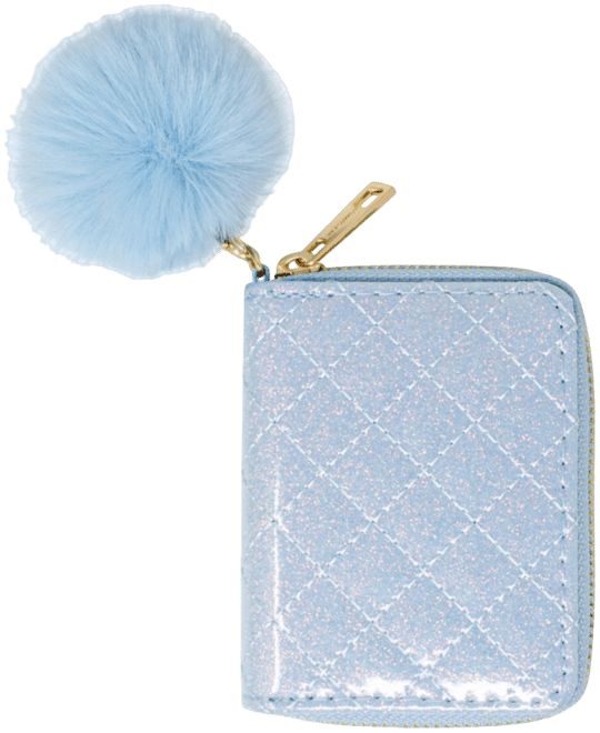 Tiny Treats + Zomi Gems Girls Sparkle Quilted Wallet, Sky Blue