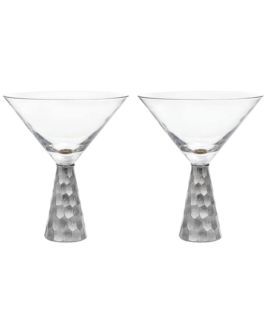 Daphne Silver Martini Glasses, Set of 2