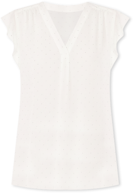 Women's Embellished V-Neck Cap Sleeve Top