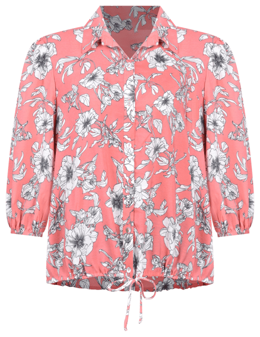 Women's 3/4 Sleeve Drawstring Blouse