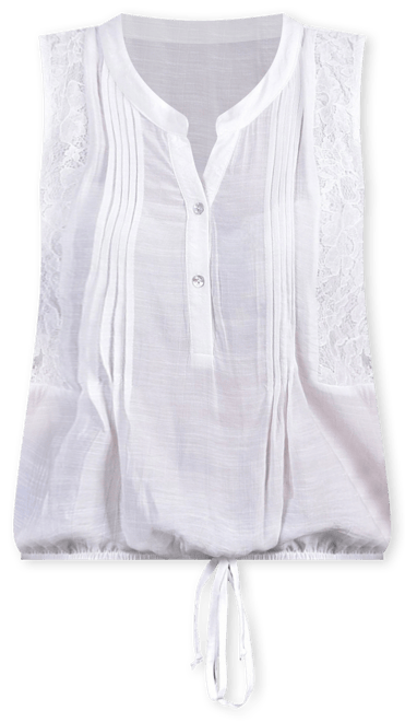 Women's Sleeveless Pintuck Tie-Hem Blouse