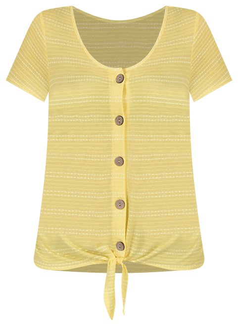 Women's Short Sleeve Tie Front Top