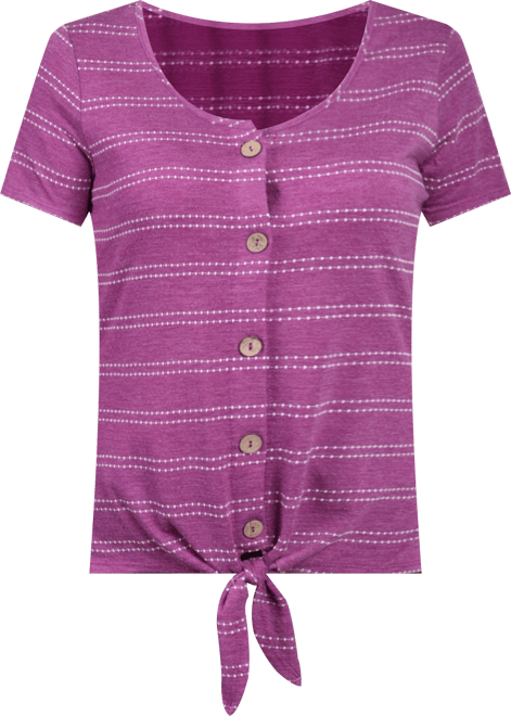 Women's Short Sleeve Tie Front Top