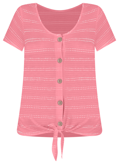 Women's Short Sleeve Tie Front Top