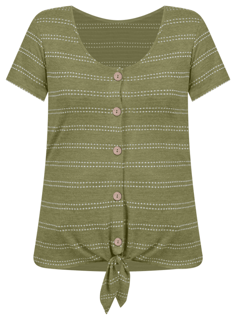 Women's Short Sleeve Tie Front Top