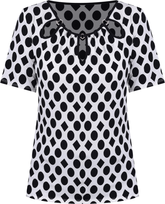 Women's Short Sleeve Top with Ring Details