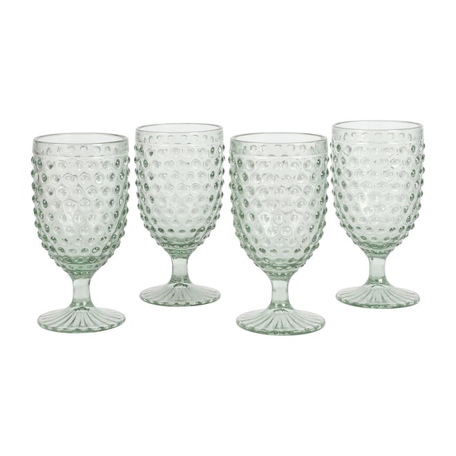 Martha Stewart Chauncey Hobnail 4-pc. Glass Goblet Set