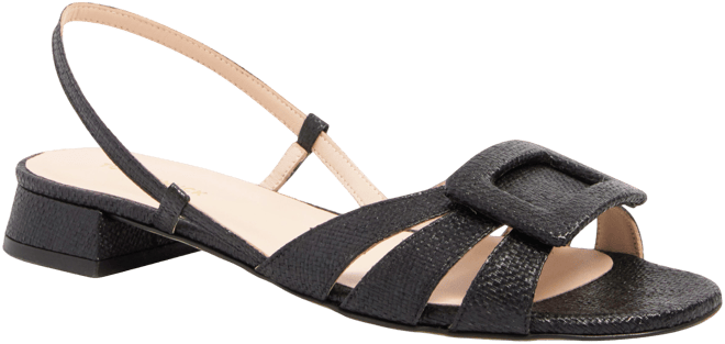 Black Raffia Edie Sandals