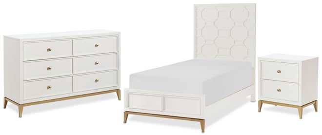Chelsea 3-Pc. Bedroom Set (Twin Bed, Small Dresser & Small Nightstand)