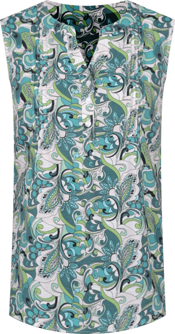 Women's Sleeveless Pintucked Blouse