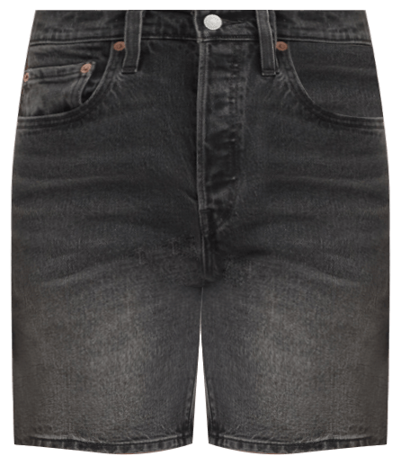 501 Mid-Thigh High Rise Straight Fit Denim Shorts