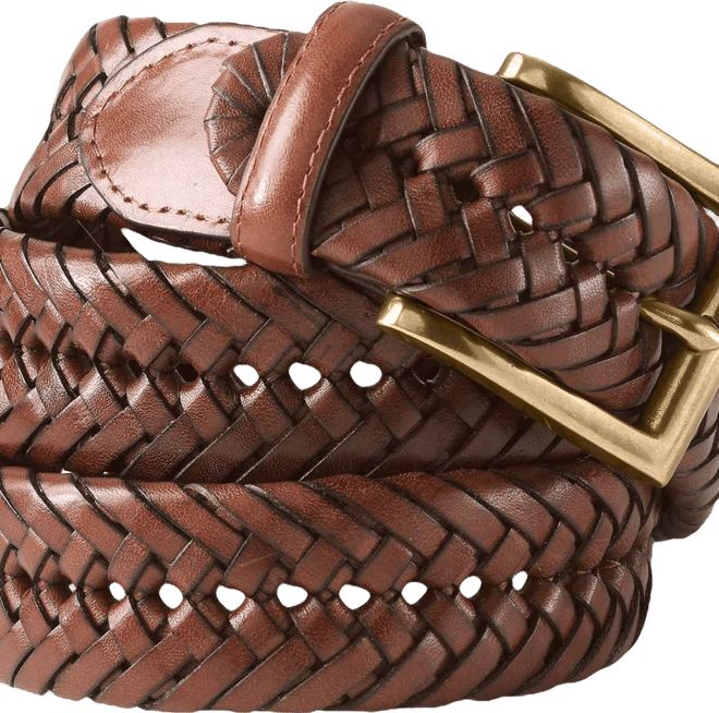 Men's Big Leather Braid Belt