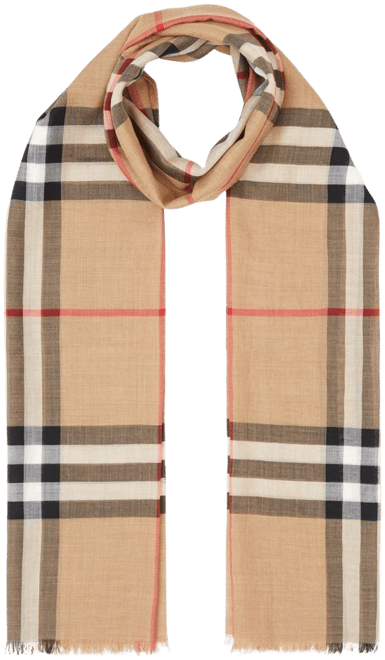 Burberry giant check print wool & silk scarf on sale