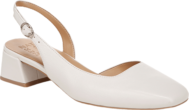 Jayla Mid-Heel Square Toe Slingback Pumps