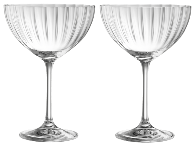 Galway Crystal Erne Saucer Champagne Glasses, Set of 2