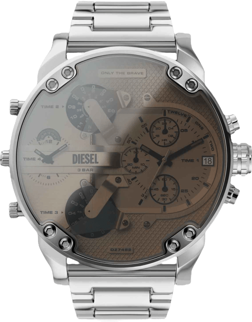 Men's Mr. Daddy 2.0 Chronograph Silver-Tone Stainless Steel Watch 57mm