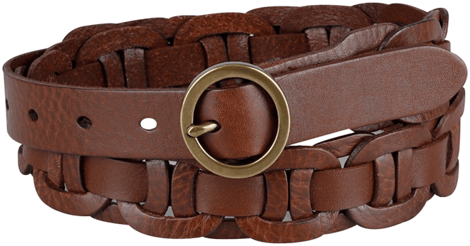 Women's Woven Leather Linked Casual Belt