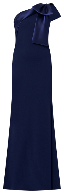 Women's Bow-Trimmed One-Shoulder Gown