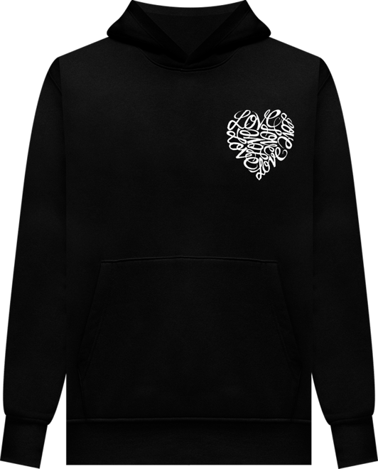 Women's Word Art Cursive Heart Hooded Sweatshirt
