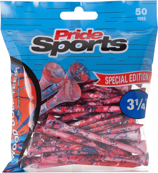 Pride 3.25" Paint Splatter Golf Tees - 50 Pack