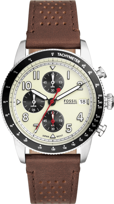 Men's Sport Tourer Chronograph Brown LiteHideLeather Watch 42mm