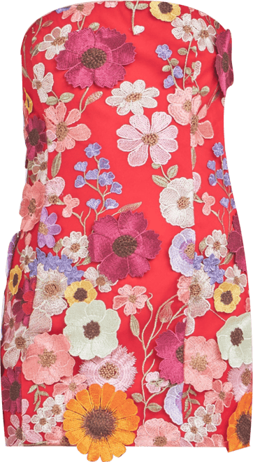 Women's Floral Embroidered Mini Dress