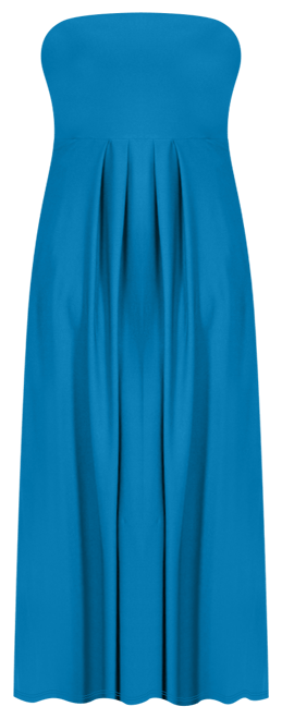 24seven Comfort Apparel Pleated A Line Strapless Maxi Pocket Dress - Macy's