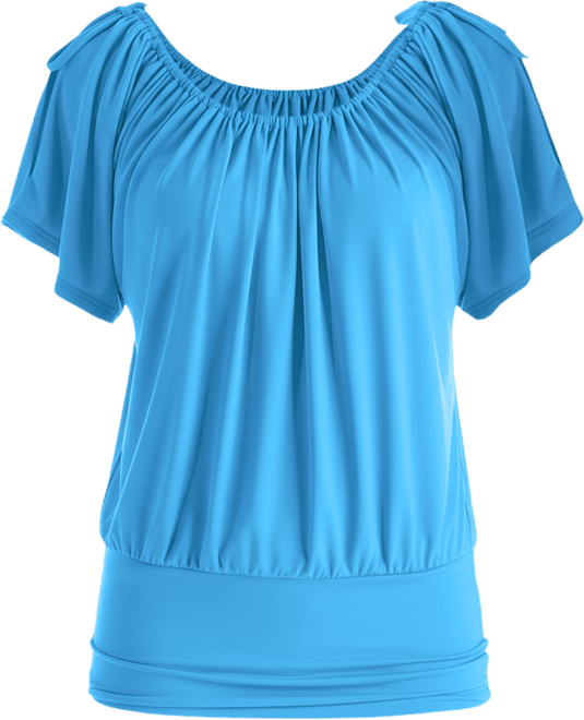 Solid Color Short Sleeve Split Shoulder Top