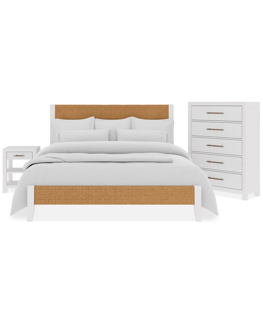 Closeout! Catriona 3pc Bedroom Set (Queen Woven Bed, Chest & Open Nightstand)