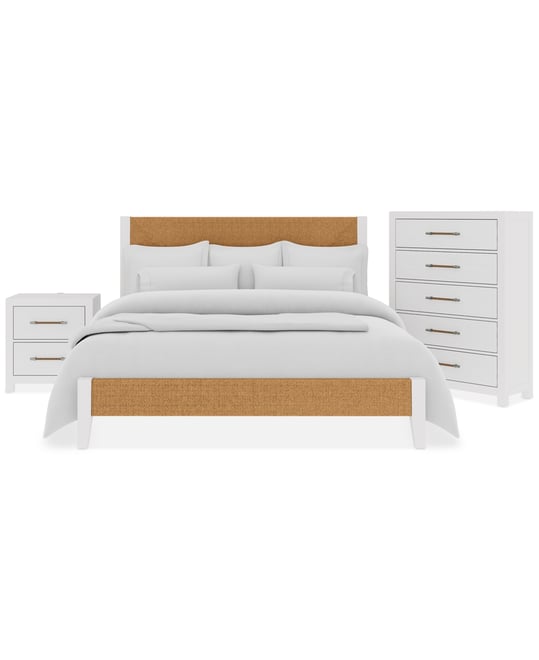 Closeout! Catriona 3pc Bedroom Set (King Woven Bed, Chest & 2-Drawer Nightstand)