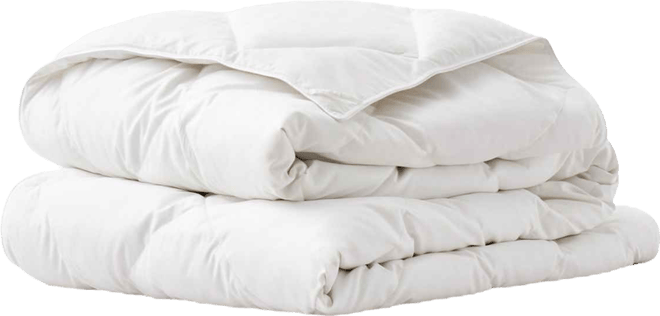Lightweight White Goose Down Feather Fiber Comforter, California King