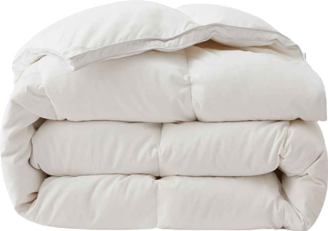 Medium Warmth Goose Feather Down Fiber Comforter, Full/Queen