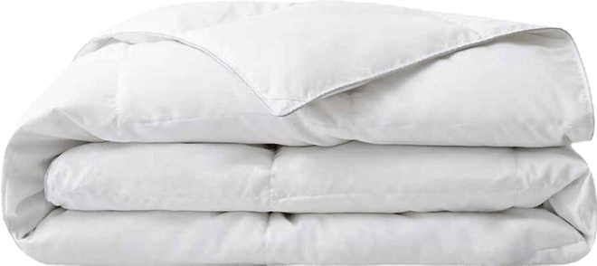 Lightweight White Goose Down Feather Fiber Comforter, King