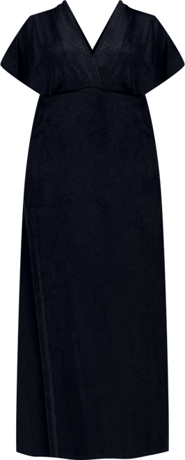 Plus Size Front Slit Empire Waist Maxi Dress