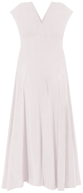 Flutter Sleeve Metallic Knit Maxi Dress